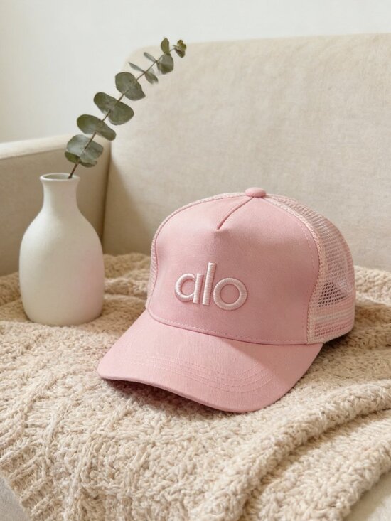 Alo Rose Pink Mesh Trucker Cap with Logo main image 2